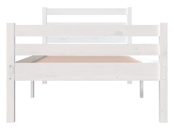 vidaXL Rama łóżka, biała, lite drewno, 75x190 cm, pojedyncza Styl Rustykalny Łóżko drewniane Styl Nowoczesny