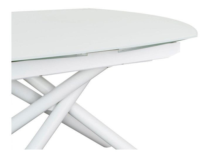 Stół rozkładany blat (płyta MDF stal szkło hartowane) - nogi stalowe biały 130-190x78 cm Rozkładanie Rozkładane Kategoria Stoły kuchenne