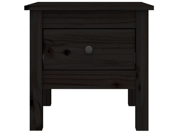 vidaXL Stolik boczny, czarne, 40x40x39 cm, lite drewno sosnowe Styl Rustykalny Uniwersalne Szerokość 40 cm Sosna Głębokość 40 cm Pomieszczenie Salon