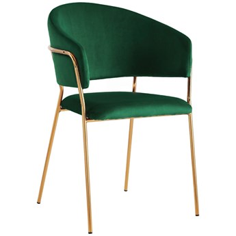 Krzesło Glamour zielone DC-893 welur, złote nogi