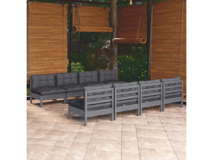 vidaXL 9-cz. zestaw wypoczynkowy do ogrodu, z poduszkami, sosnowy Zestawy wypoczynkowe Drewno Kategoria Zestawy mebli ogrodowych