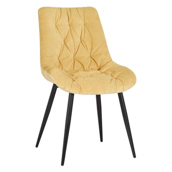 Krzesło tapicerowane Oliver sztruks żółty