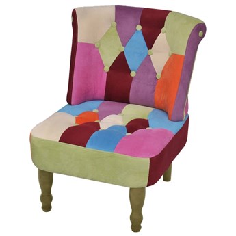 vidaXL Fotel francuski, patchworkowy, tkanina