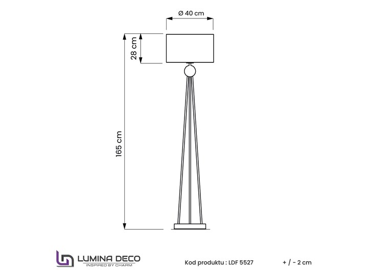 LAMPA STOJĄCA PODŁOGOWA BIAŁO-ZŁOTA BELFORTE Lampa z abażurem Lampa z kloszem Tkanina Metal Kolor Biały