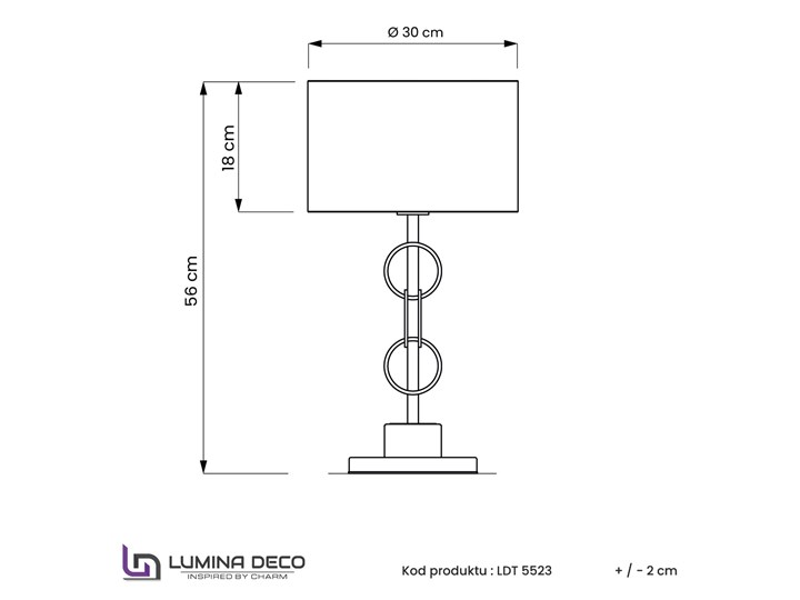 GLAMOUR LAMPA NOCNA CZARNO-MOSIĘŻNA AZZARIA Lampa z abażurem Mosiądz Metal Wysokość 56 cm Tkanina Funkcje Brak dodatkowych funkcji