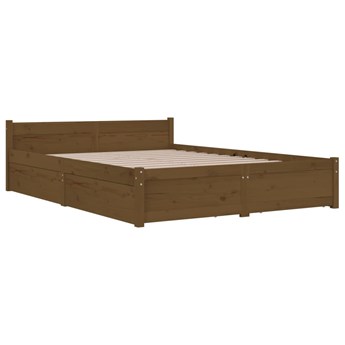 vidaXL Rama łóżka z szufladami, miodowy brąz, 140x200 cm