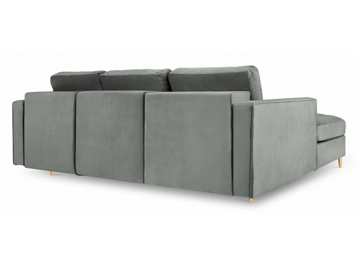 Narożna sofa z funkcją spania pikowana Santo aksamit szara nóżki złote Wysokość 96 cm Szerokość 240 cm Głębokość 175 cm Kategoria Narożniki
