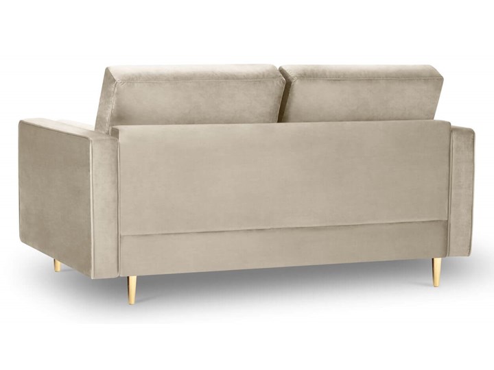 Sofa dwuosobowa pikowana Santo aksamit beżowa na złotych nóżkach Głębokość 90 cm Szerokość 174 cm Typ Gładkie