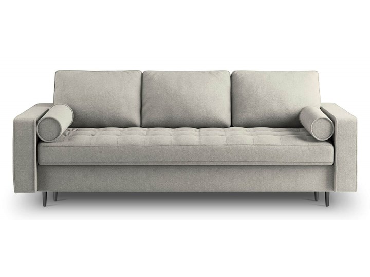 Rozkładana sofa 3 osobowa Santo strukturalna jasny szary nóżki czarne Szerokość 225 cm Głębokość 100 cm Styl Minimalistyczny
