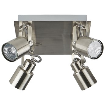 Beliani 4-punktowa lampa sufitowa srebrna metalowy regulowane styl industrialny kwadratowa szyna