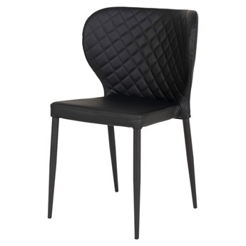 SELSEY Krzesło tapicerowane Malited czarna ekoskóra