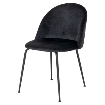 SELSEY Krzesło tapicerowane Rallsy czarny velvet na czarnej podstawie