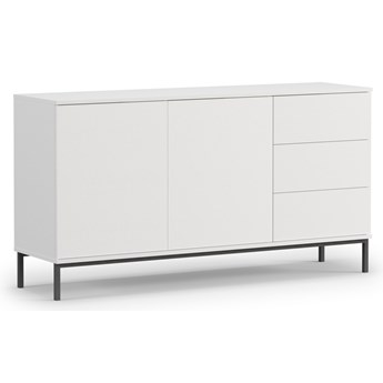 SELSEY Komoda dwudrzwiowa Perila 150 cm z szufladami biała