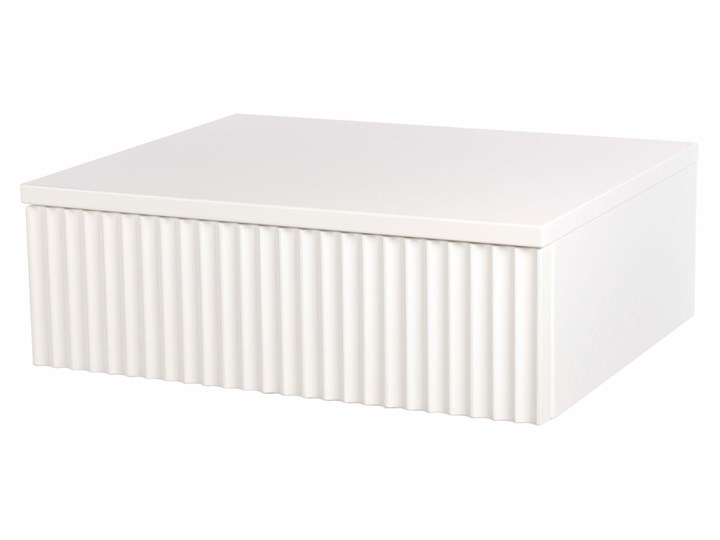 SELSEY Szafka nocna Lonidos 50 cm wisząca biała lamele Płyta MDF Płyta laminowana Głębokość 35 cm Styl Industrialny Uniwersalne Płyta meblowa Nocne Styl Nowoczesny