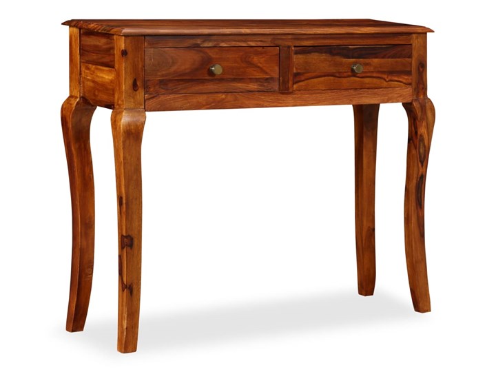 vidaXL Stolik typu konsola z litego drewna sheesham, 90 x 32 x 76 cm Stojąca Kategoria Konsole Szerokość 90 cm Głębokość 32 cm Z szufladą Kolor Brązowy
