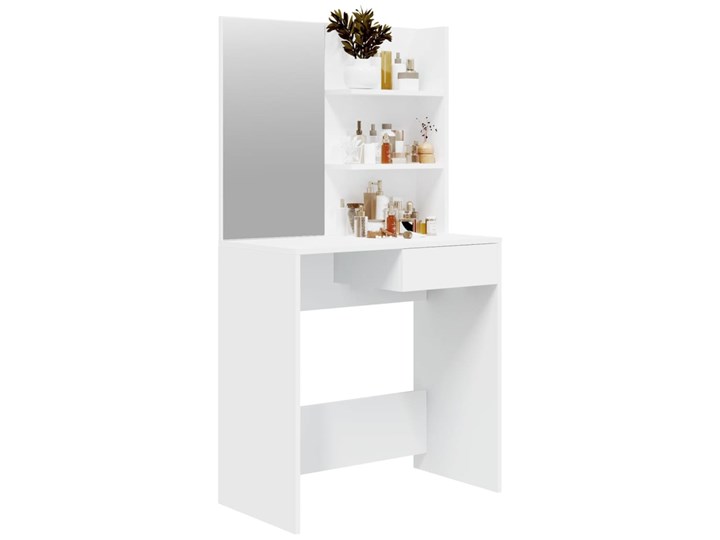 vidaXL Toaletka z lustrem, biała, 74,5x40x141 cm Kolor Biały Kategoria Zestawy mebli do sypialni
