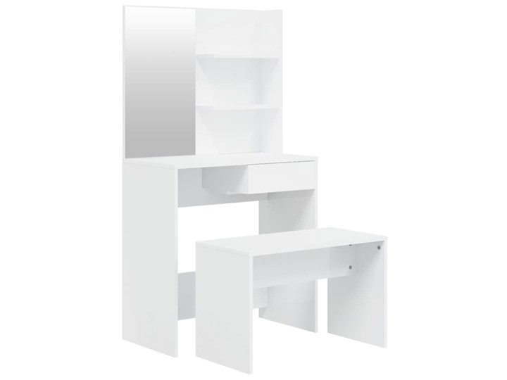 vidaXL Zestaw z toaletką, biały z połyskiem, 74,5x40x141 cm Pomieszczenie Sypialnia