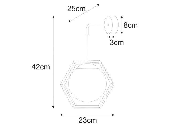 Kinkiet z kloszem w czarnej geometrycznej ramce K-4789 z serii FAVO Szkło Styl Nowoczesny