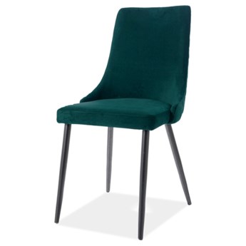 SELSEY Krzesło tapicerowane Tallin zielone tkanina hydrofobowa