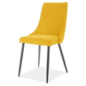 SELSEY Krzesło tapicerowane Tallin żółte tkanina hydrofobowa