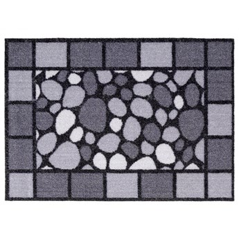 Wycieraczka z wykładziny do butów antypoślizgowa podgumowana drukowana szara 58,5x40 cm kod: O-569375