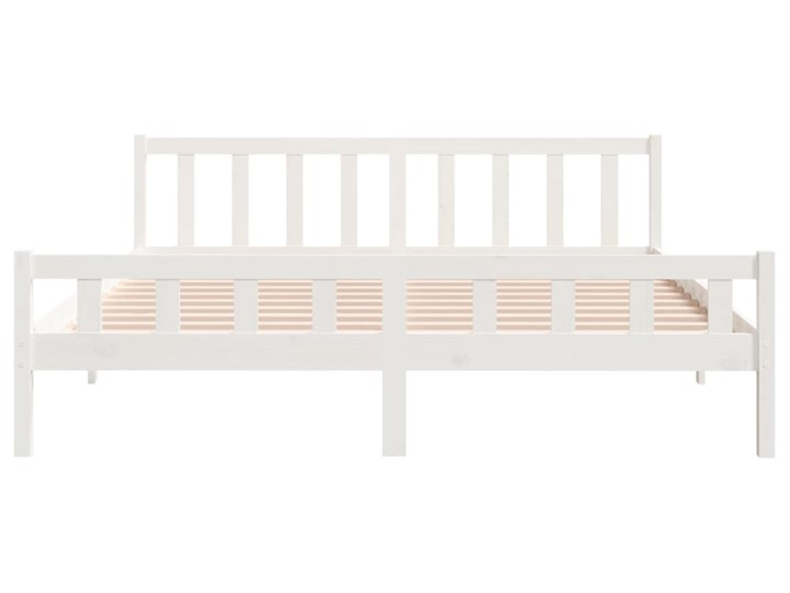 vidaXL Rama łóżka, biała, lite drewno, 200 x 200 cm Łóżko drewniane Styl Tradycyjny