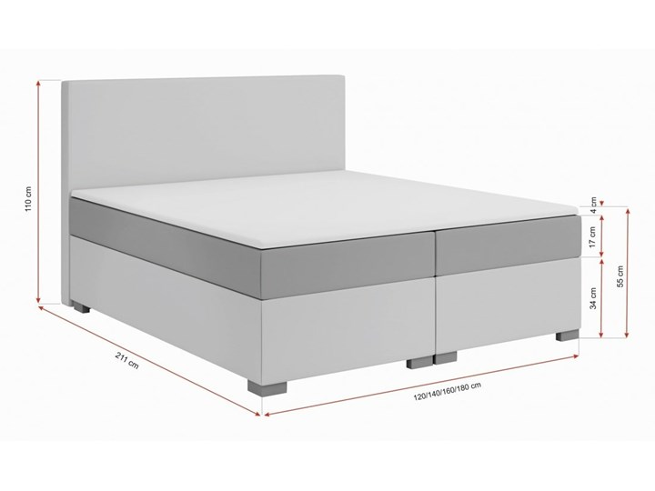 AMDK Stylowe łóżko kontynentalne 120x200 Olivia z pojemnikami Łóżko tapicerowane Drewno Tkanina Kolor Szary