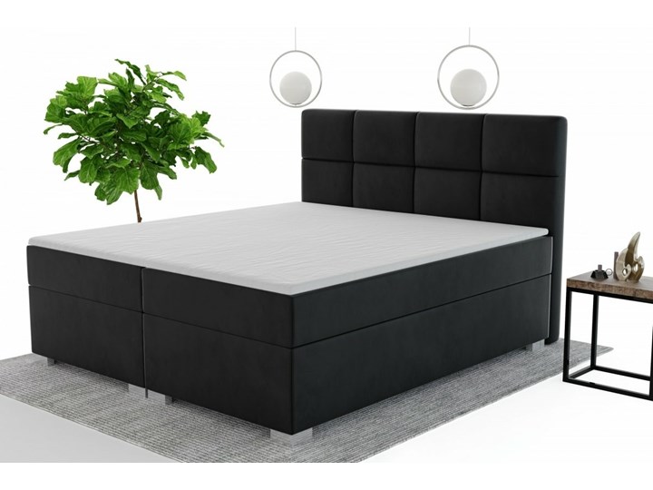 AMDK Kontynentalne duże łóżko 180x200 Timon welury plusze Łóżko kontynentalne Drewno Tkanina Łóżko tapicerowane Kategoria Łóżka do sypialni