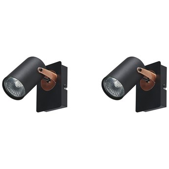 Beliani Zestaw 2 lamp ściennych czarny metalowy regulowane nowoczesny