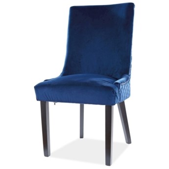 SELSEY Krzesło tapicerowane Wolches granatowy velvet