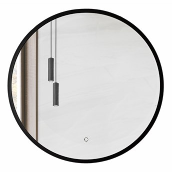 SELSEY Lustro ścienne Olimmi średnica 60 cm czarne z oświetleniem