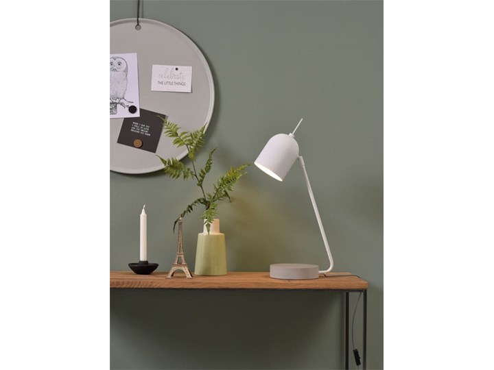 Biała matowa lampa biurkowa Madrid It's About Romi Drewno Lampa nocna Stal Wysokość 57 cm Lampa z kloszem Pomieszczenie Sypialnia