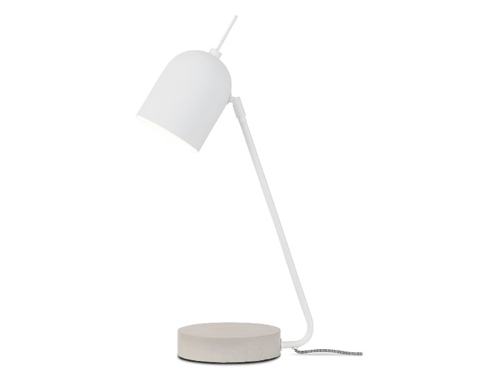 Biała matowa lampa biurkowa Madrid It's About Romi Wysokość 57 cm Drewno Stal Lampa nocna Lampa z kloszem Kategoria Lampy stołowe