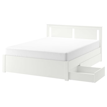 IKEA SONGESAND Rama łóżka z 4 pojemnikami, biały/Lindbåden, 160x200 cm