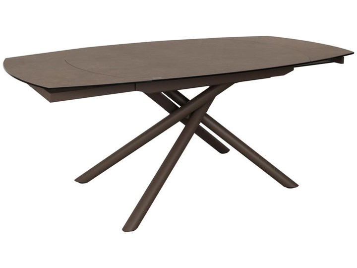 Rozkładany stół blat (płyta MDF stal porcelana) - nogi stalowe brązowy 130-190x77 cm Ceramika Długość(n) 130 cm
