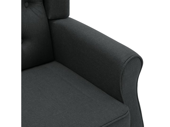 vidaXL Fotel masujący z podnóżkiem, ciemnoszary, obity tkaniną Szerokość 68 cm Fotel uszak Tworzywo sztuczne Fotel z podnóżkiem Pomieszczenie Salon