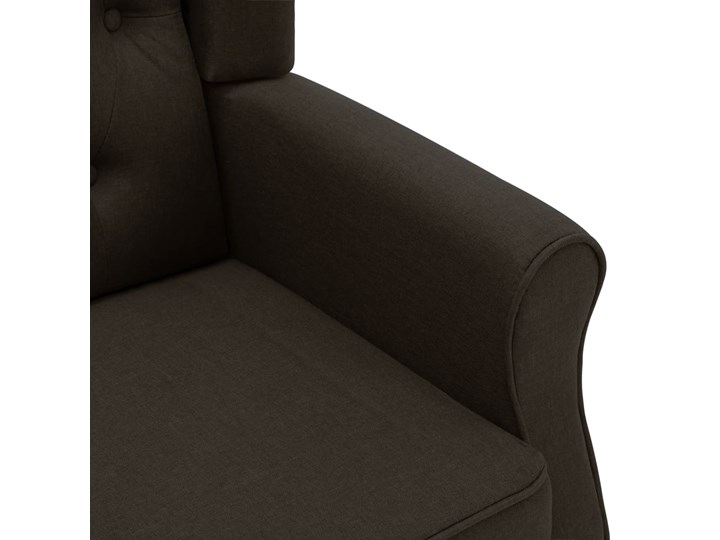 vidaXL Fotel masujący z podnóżkiem, ciemnobrązowy, obity tkaniną Tworzywo sztuczne Drewno Fotel uszak Fotel z podnóżkiem Styl Nowoczesny Szerokość 68 cm Pomieszczenie Salon