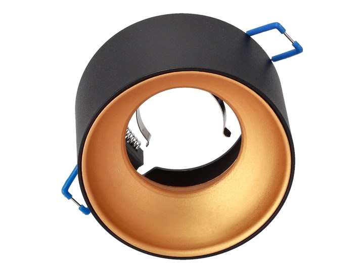 Podtynkowa oprawa sufitowa ZAMA Black Gold S IP20, GU10, 220-240V, okrągła czarna, środek złoty EDO777452 EDO Okrągłe Oprawa stropowa Kolor Czarny