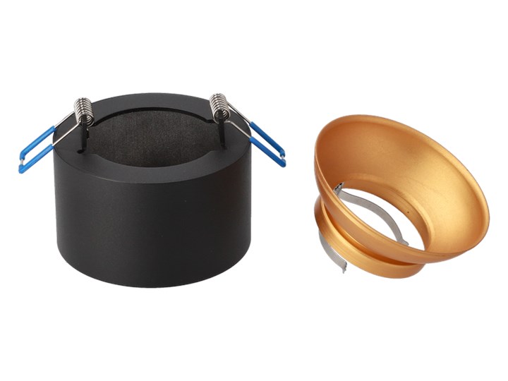 Podtynkowa oprawa sufitowa ZAMA Black Gold S IP20, GU10, 220-240V, okrągła czarna, środek złoty EDO777452 EDO Okrągłe Oprawa stropowa Kolor Czarny Kategoria Oprawy oświetleniowe