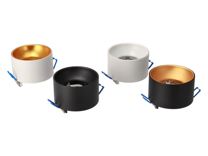 Podtynkowa oprawa sufitowa ZAMA Black Gold S IP20, GU10, 220-240V, okrągła czarna, środek złoty EDO777452 EDO Okrągłe Oprawa stropowa Kolor Czarny
