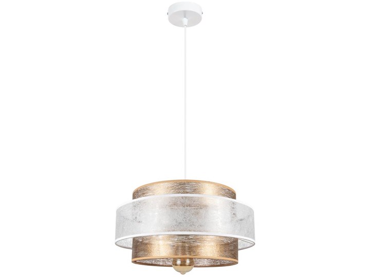 Żyrandol na lince GABI 1xE27/60W/230V złoty/biały śr. 40 cm Metal Tkanina Kategoria Lampy wiszące