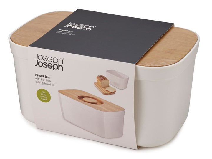 Chlebak z deską do krojenia Bamboo biały