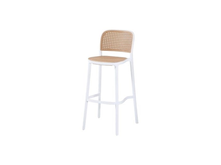 Krzesło barowe WICKY białe Rattan Głębokość 52 cm Szerokość 40,5 cm Tworzywo sztuczne Pomieszczenie Kuchnia Rodzaj(n) Krzesła