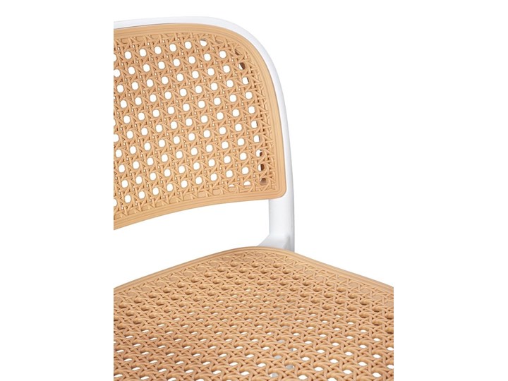 Krzesło barowe WICKY białe Rattan Tworzywo sztuczne Głębokość 52 cm Szerokość 40,5 cm Pomieszczenie Kuchnia