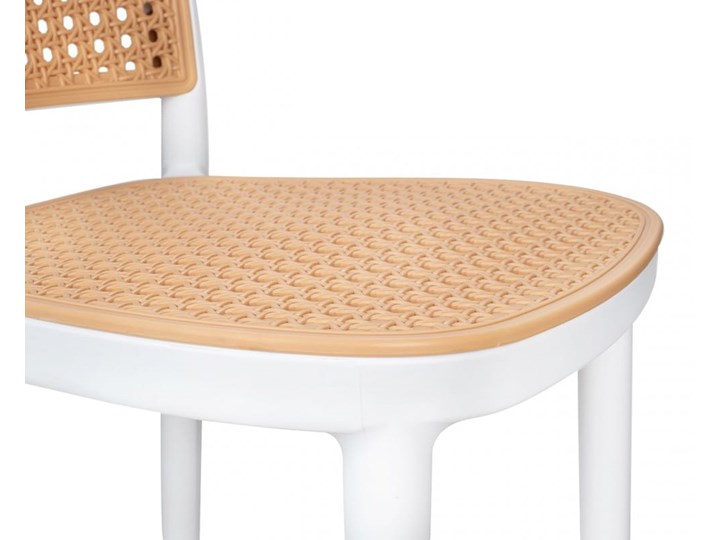 Krzesło barowe WICKY białe Głębokość 52 cm Szerokość 40,5 cm Rattan Tworzywo sztuczne Model Krzesła ażurowe Rodzaj(n) Krzesła