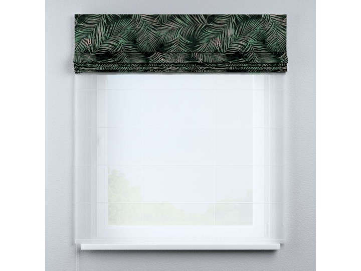 Roleta rzymska Duo, zielony w liście, szer.130 x dł.170 cm, Velvet Roleta woalowa Typ Roleta zaciemniająca Wzór Kwiaty