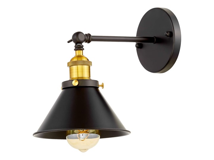 LAMPA ŚCIENNA KINKIET LOFTOWY CZARNY GUBI W1 Metal Kinkiet z kloszem Kinkiet z abażurem Styl Industrialny
