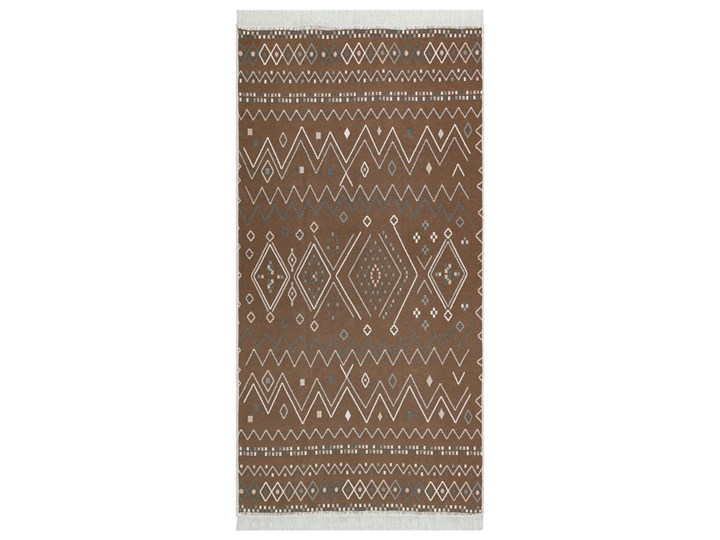 vidaXL Dywanik beżowo-niebieski 80x150 cm bawełniany Prostokątny Dywaniki Bawełna Kolor Beżowy Dywany Pomieszczenie Salon