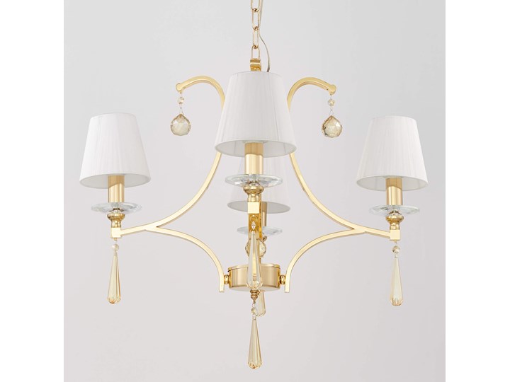 ŻYRANDOL LAMPA WISZĄCA KRYSZTAŁOWA ZŁOTA VENISIA W4 LUMINA DECO Metal Pomieszczenie Salon Lampa z abażurem Tkanina Kategoria Lampy wiszące