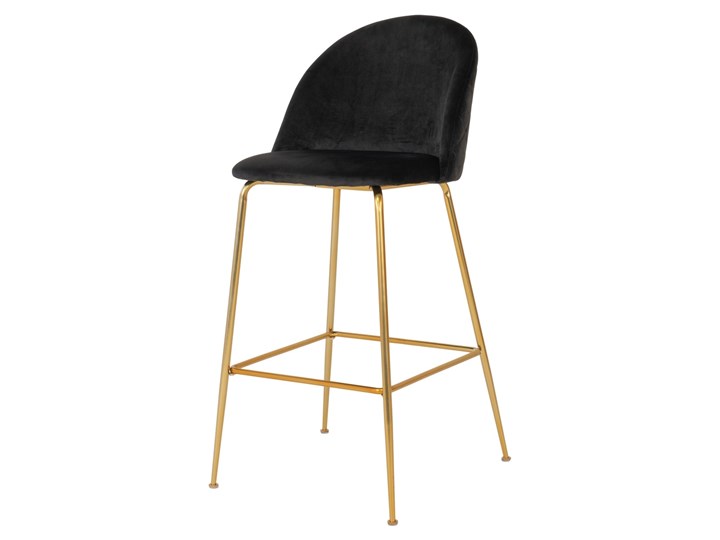 SELSEY Hoker Rallsy velvet czarny velvet na złotej podstawie Metal Styl Nowoczesny Wysokość 108 cm Głębokość 60 cm Tkanina Szerokość 55 cm Styl Tradycyjny